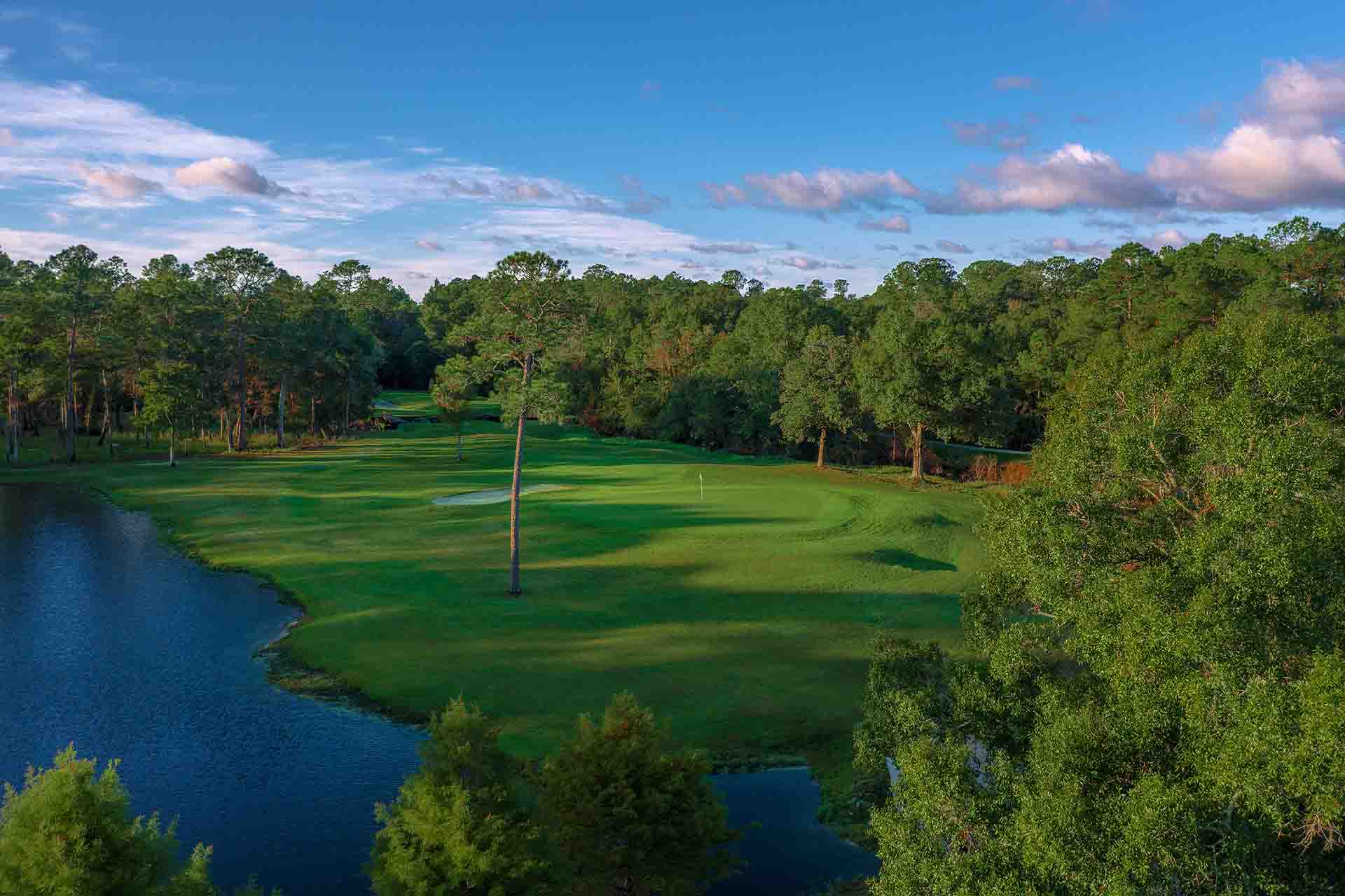 Windance water hazard and green view